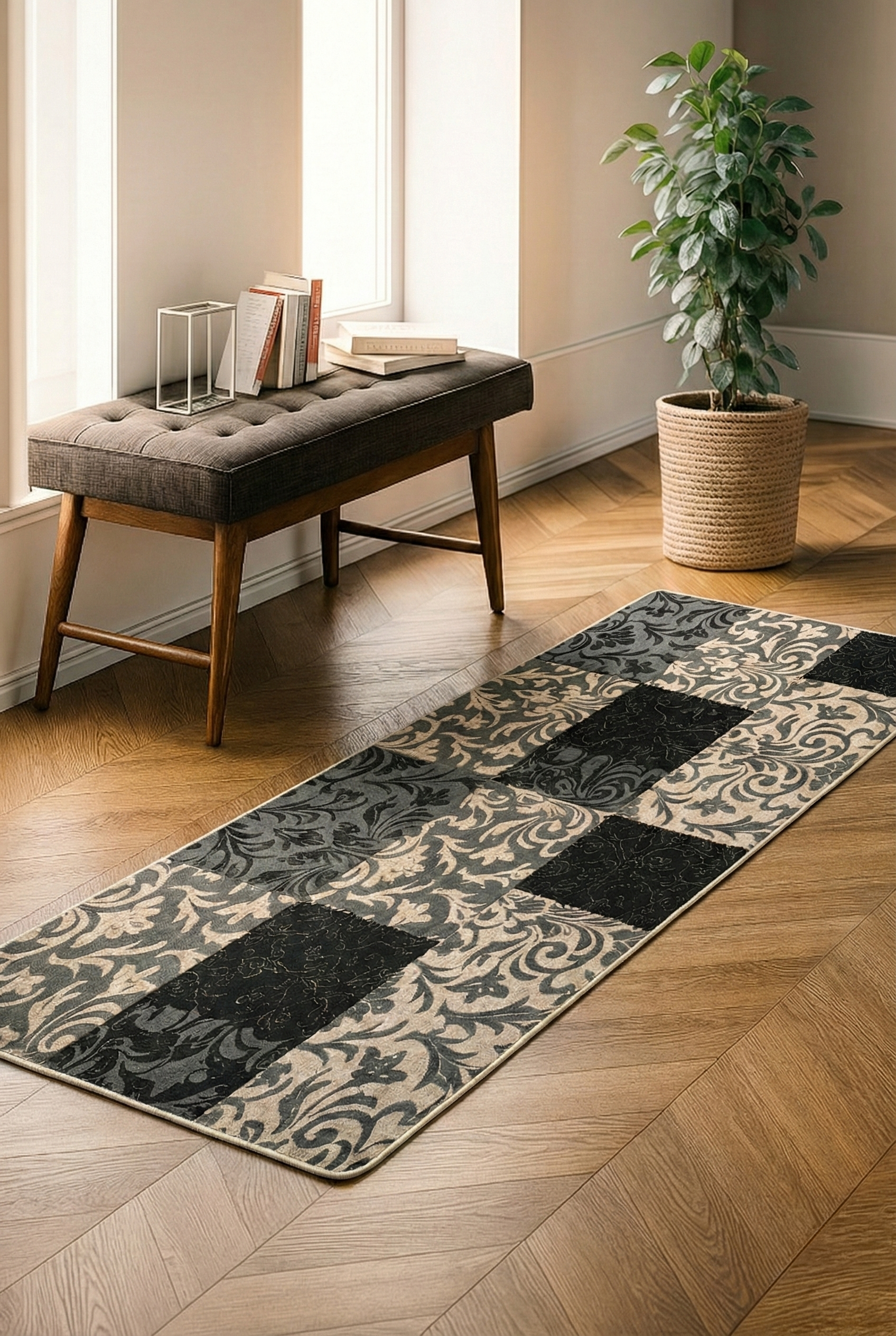 Alfombra Damasco Tipo Yute 80x160cm